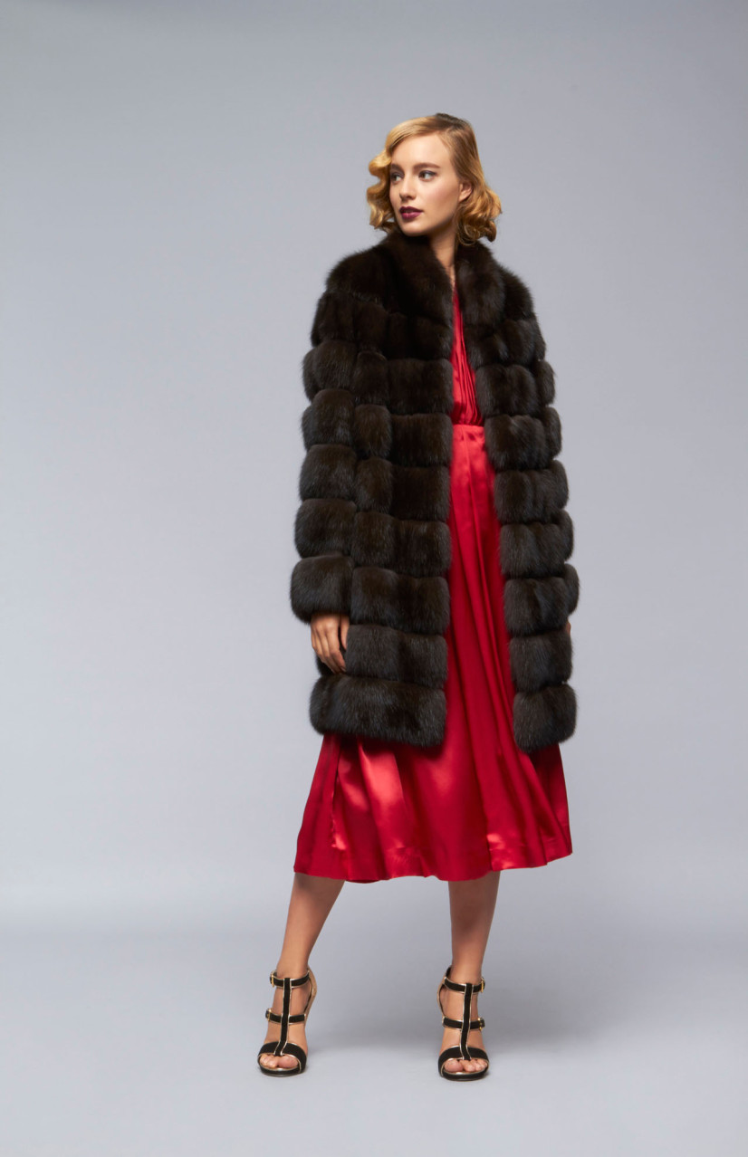 Sable fur coat model B042